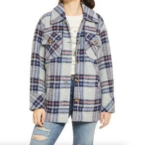 Vigoss Plaid Jacket/Shacket, Size Small, Blue/Pink/White